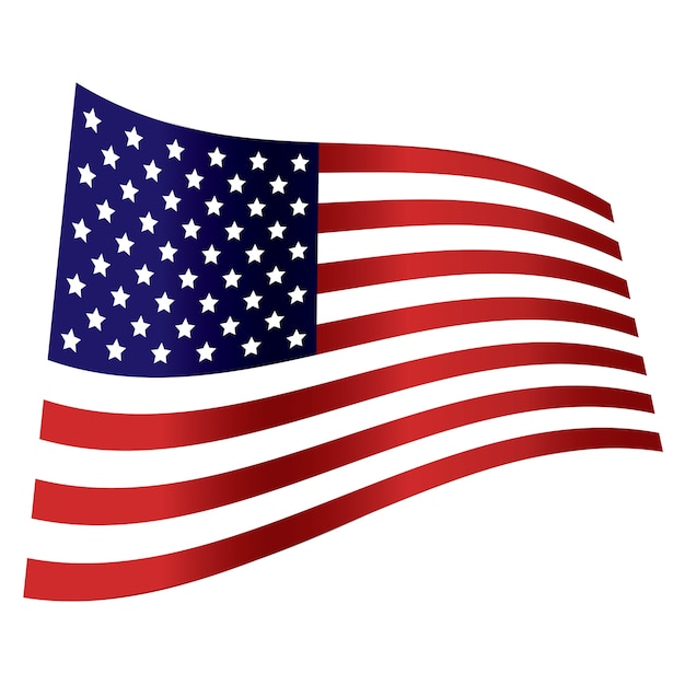 Vektor unabhängigkeitstag der amerikanischen flagge welle