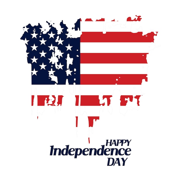 Unabhängigkeitstag der USA mit Flagge im Pinselstil