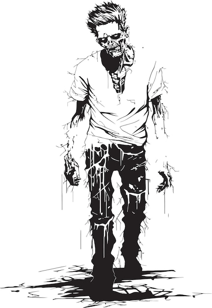 Vektor undead elegance full body zombie vector zombie apocalypse stance vector design