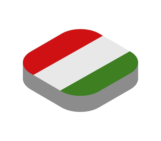 Ungarn isometrische Flagge