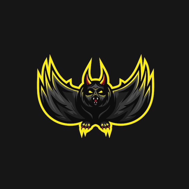 Unheimlich fledermaus premium-vektor-logo