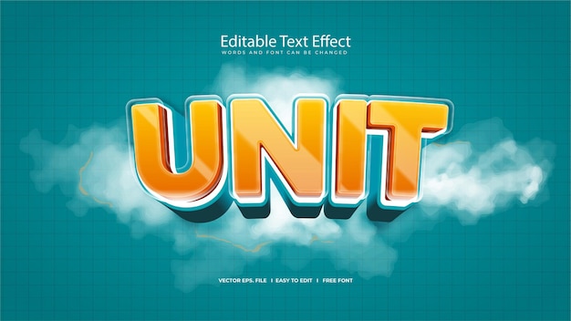 Unit Text-Effekt - Bearbeitbarer Texteffekt in einem glänzenden und modernen Design