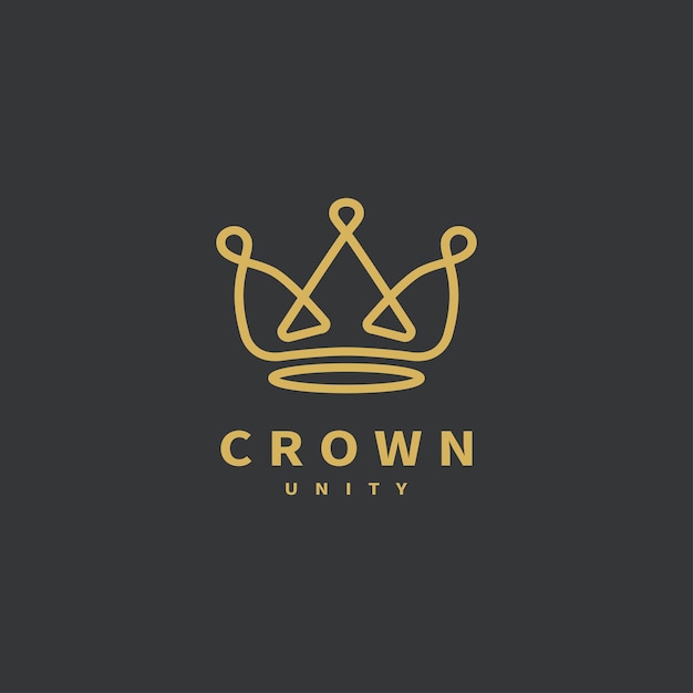 Unity crown line art logo-design