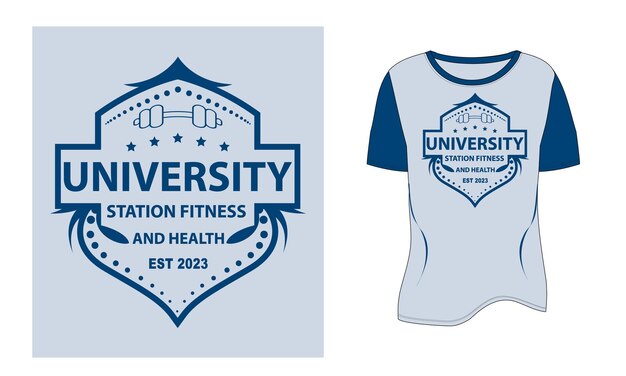 Universität Fitnessstation und Gesundheit 2023 Logo Vintage trendige ikonische einzigartige moderne T-Shirt Desi