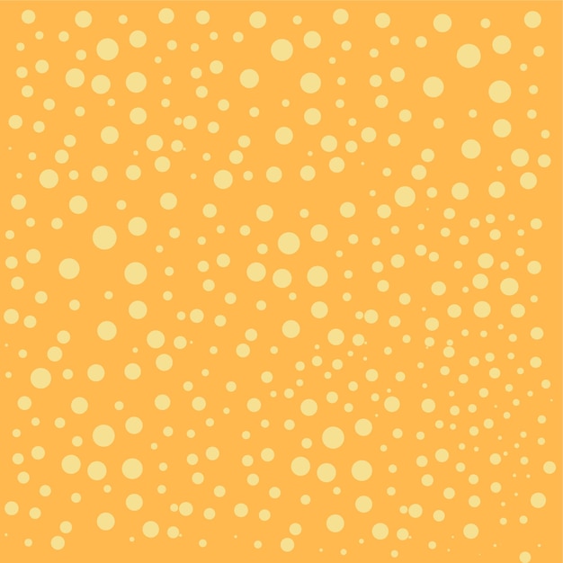 Unregelmäßige chaotische punkte zeigen kreise auf orangefarbenem hintergrund pointillismus-stil-vektormuster