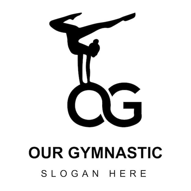 Unsere gymnastik-logo-design-vorlage