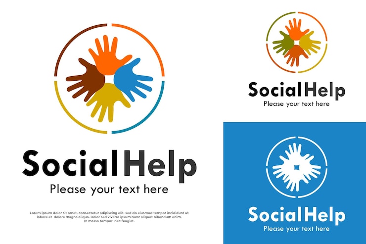 Vektor unsere hand-logo-vorlage illustration geeignet für soziale hilfe teamarbeit partnerschaft usw.