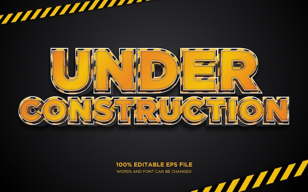 Unter Konstruktion 3D bearbeitbarer Text-Stil-Effekt