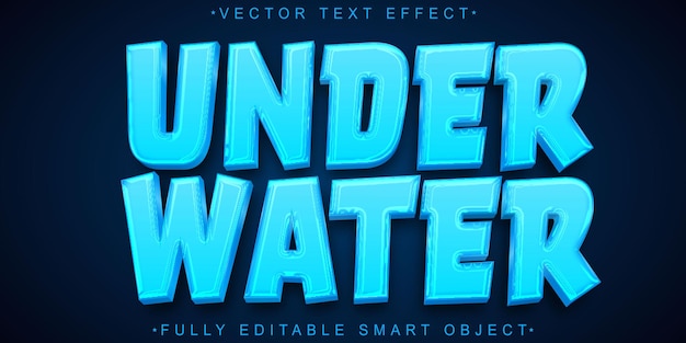 Unter Wasser-Vektor voll redigierbares Smart-Objekt-Text-Effekt
