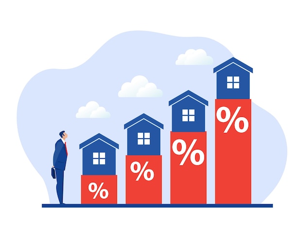 Unternehmen investieren in steigende immobilien- oder wohnungspreise konzeptvektor