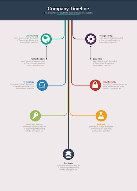 Unternehmen oder projekt timeline infografik