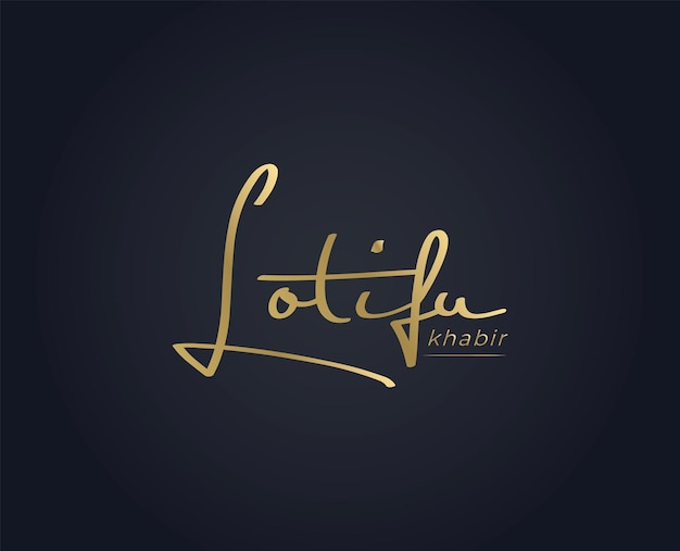 Vektor unterschriften für lotifur khabir logo design vektorvorlagen.