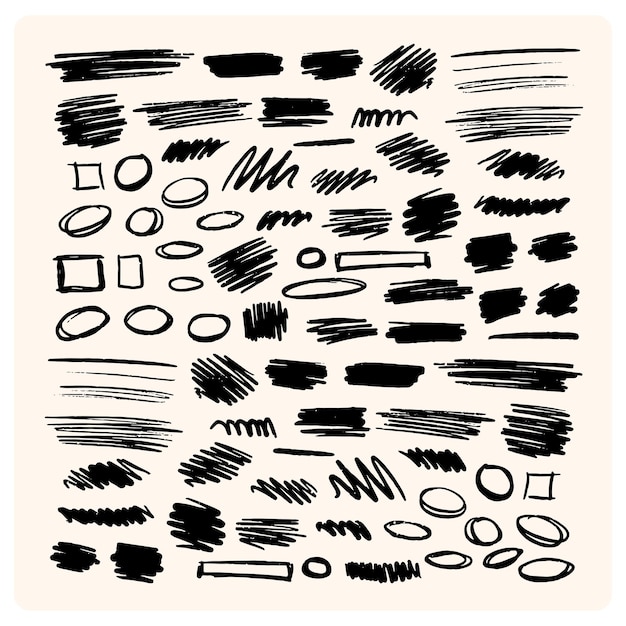 Unterstreichungsmarkierung mit Bleistift und Bleistift mit handgezeichneten Linien