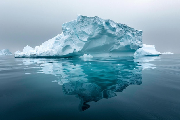 Unterwasseransicht eines großen Eisbergs mit einem wunderschönen, durchsichtigen Meer im Hintergrund