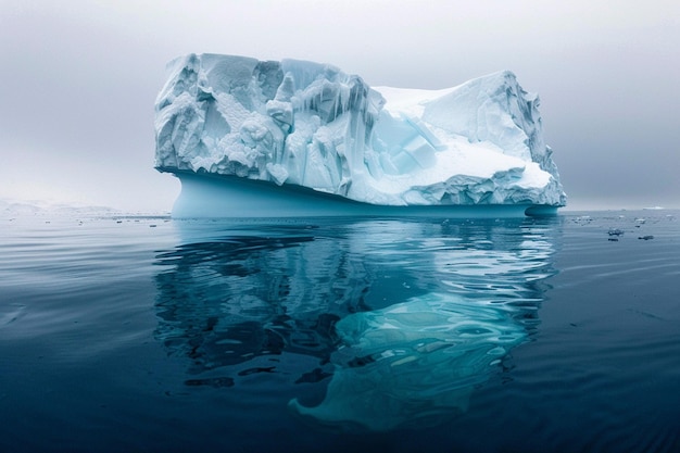 Unterwasseransicht eines großen Eisbergs mit einem wunderschönen, durchsichtigen Meer im Hintergrund