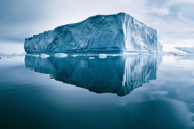 Unterwasseransicht eines großen Eisbergs mit einem wunderschönen, durchsichtigen Meer im Hintergrund