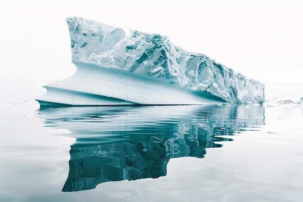 Unterwasseransicht eines großen Eisbergs mit einem wunderschönen, durchsichtigen Meer im Hintergrund