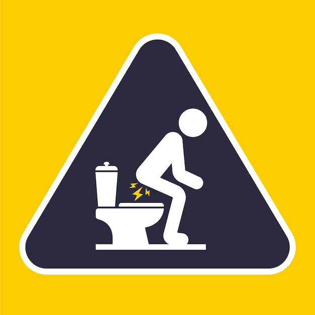 Unterzeichnen Sie das Problem des Stuhlgangs in der Toilette