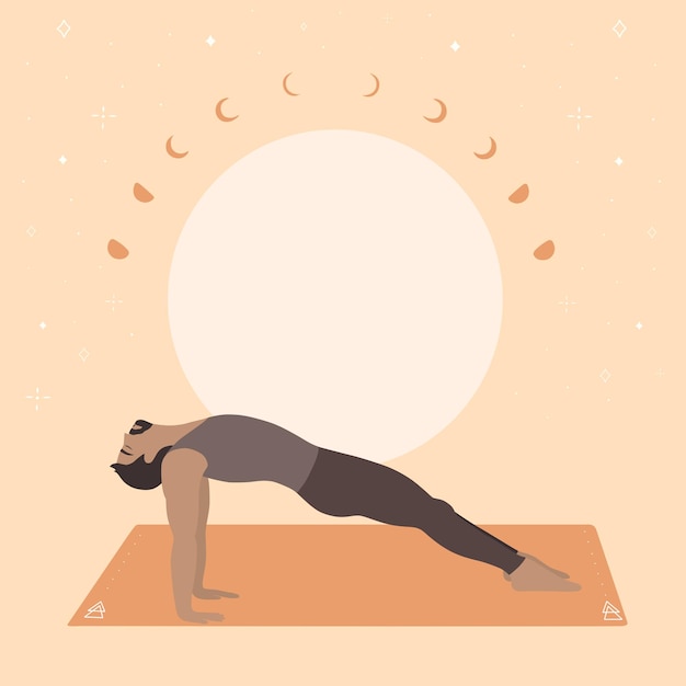 Upward Plank Yoga Pose oder Purvottanasana, ausgeführt von einem Mann mit asiatischem Aussehen.