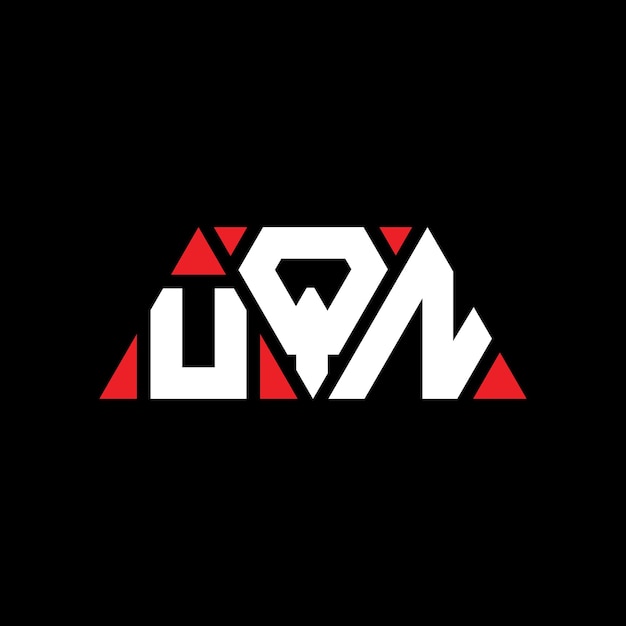 Uqn dreieckbuchstaben-logo-design mit dreiecksform uqn dreiecks-logos-design monogramm uqn dreiecks-vektor-logotypen-vorlage mit roter farbe uqn dreieckiges logo einfach elegant und luxuriös logo uqn