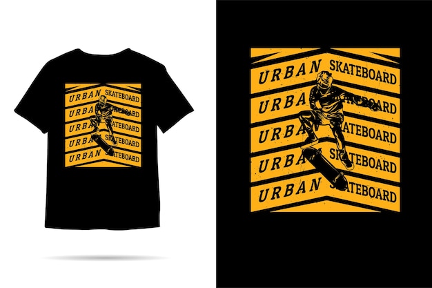 Urban skateboard silhouette t-shirt design