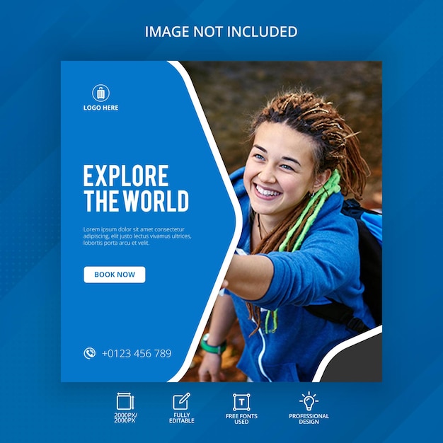 Urlaub Reisen Urlaub Modern Business Flat Social Media Instagram Post