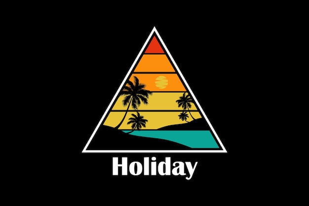 Urlaub Retro-Silhouette-Design-Landschaft