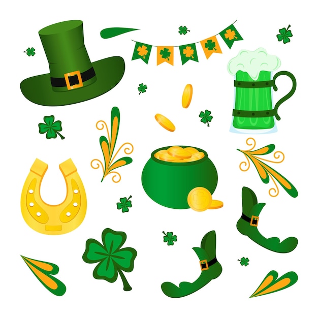 Urlaub st. patrick s day clip art collection grüner klee glück gold