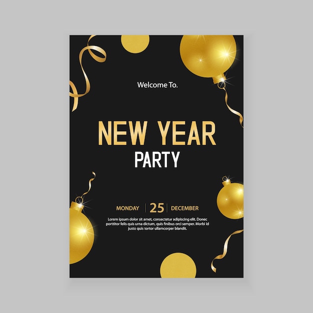 Urlaubsparty und frohe Neujahrsparty Einladungskarten Flyer Poster und Grußkarten Design