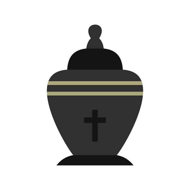 Vektor urn-symbol im flachen stil, isoliert auf weißem hintergrund vektor-illustration