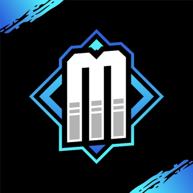 Vektor ursprüngliche inspirationsvektorillustration für das design des m gaming-logos