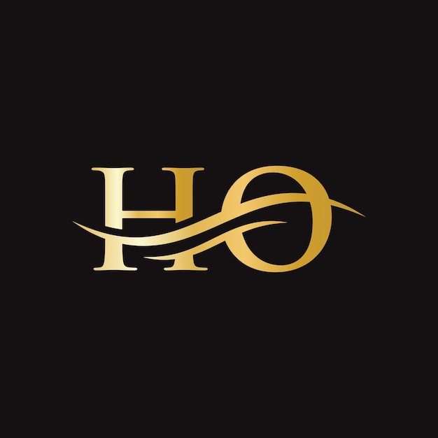 Ursprünglicher HO-Buchstabe verknüpfte Logo-Vektorvorlage Swoosh-Buchstabe HO-Logo-Design HO-Logo-Design-Vektor