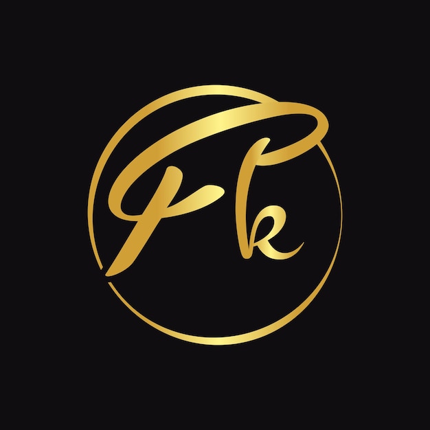 Ursprüngliches fk-skript-buchstaben-logo-design mit moderner typografie-vektorvorlage kreativer skript-buchstabe fk-logo-vektor