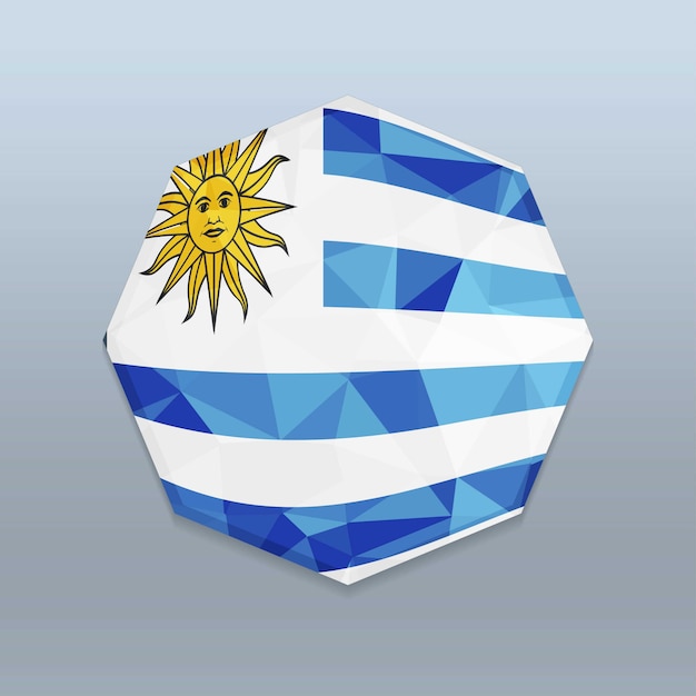 Uruguay-flagge mit octagone-designvektor