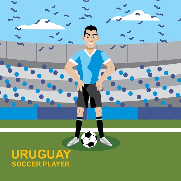 Vektor uruguay-fußballspieler-vektor-illustration