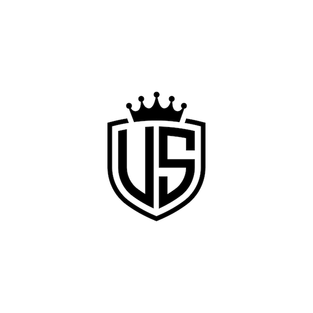 US-Logo-Monogramm-Design Buchstaben-Text-Namen-Symbol Monochrom-Logotyp-Alphabet-Zeichen-Einfach-Logo