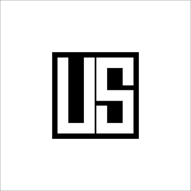 US Modern Letter Combination Logo minimalistisches Design