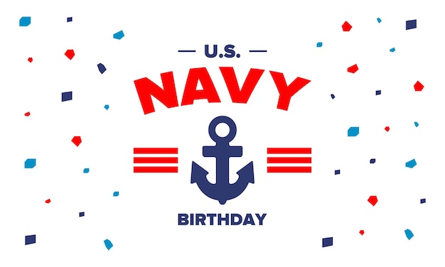 US NAVY Geburtstag Feiertag in den Vereinigten Staaten Patriotisches Design Ankersymbol Vektorplakat