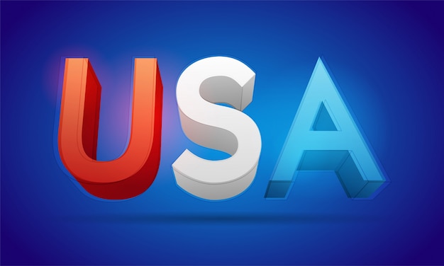 Usa 3d text vektor-illustration