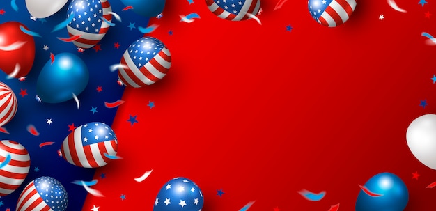 USA Banner Hintergrund Design von Luftballons