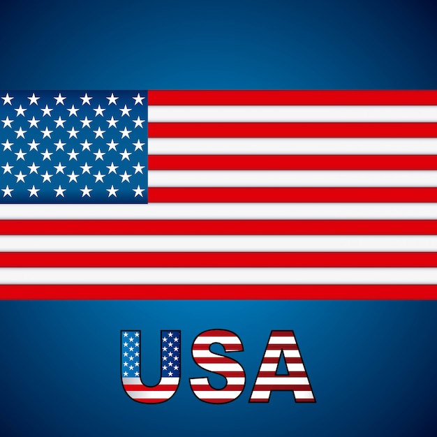 USA-Design über blauer Hintergrundvektorillustration