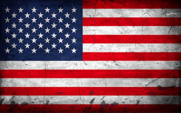USA-Flagge Alte abgenutzte Flagge Vektorillustration