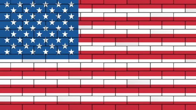 Vektor usa-flagge mauer hintergrund