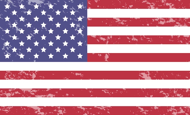 USA-Flagge Vintage-Textur amerikanische Flagge Grunge-Vektorillustration