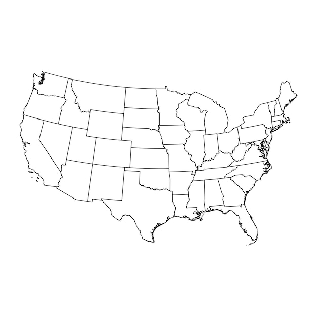 USA-Karte mit Staatsgrenzen Vektorillustration