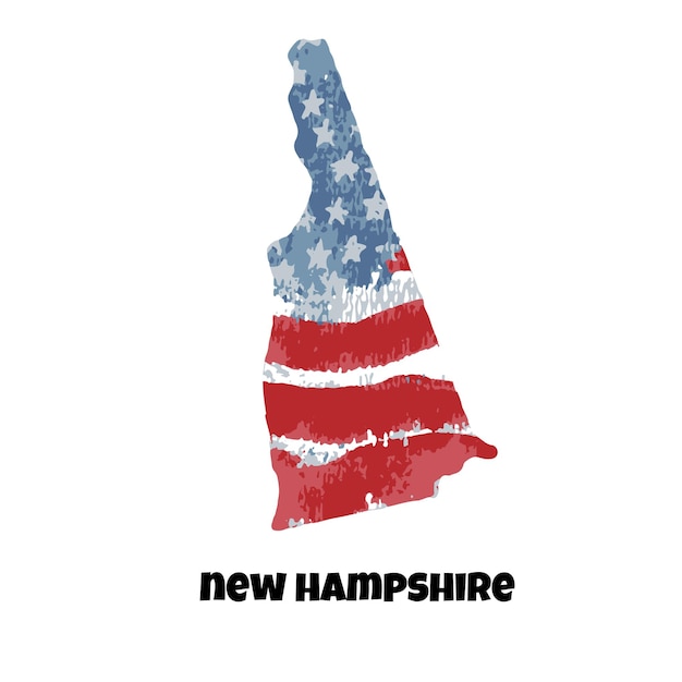 Vektor usa staat new hampshire amerikanische flagge aquarell hintergrund