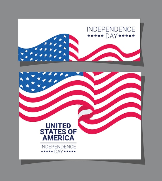 Usa-Unabhängigkeitskarte und -banner