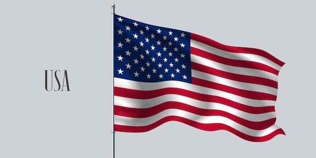 USA winkende Flaggenillustration