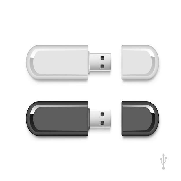 Usb flash drive stick memory set isoliert