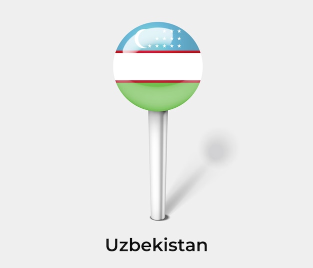 Usbekistan-pin für kartenvektorillustration